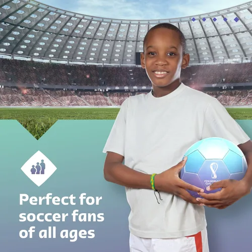 Vista 4 de Capelli Sport Copa Mundial de la FIFA Qatar 2022 Exhibición de recuerdo del balón de fútbol del torneo de fútbol con licencia oficial para jugadores