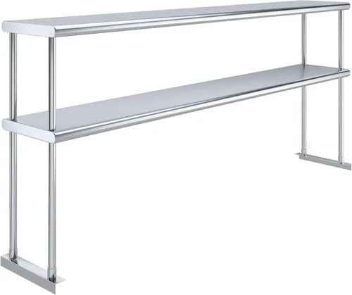 Vista 10 de AmGood Estante doble de acero inoxidable NSF - Muchos (24" de largo x 12" de profundidad)