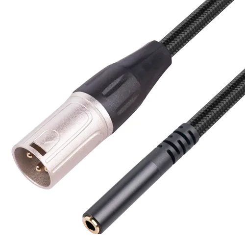 Vista 2 de Cable macho de 1/8 a XLR, cable adaptador de convertidor de audio macho TRS hembra equilibrado de 0.138 in a XLR macho (11.8 pulgadas)