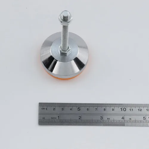 Vista 3 de T Tulead Pies de nivelación M8xH100, nivelador ajustable de acero al carbono, patas de andamio, niveladores de piso de goma de 2.36 pulgadas