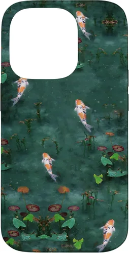 Vista 17 de Emerald Green Majestic Zen Water Garden Japanese Koi Fish Case for iPhone 17