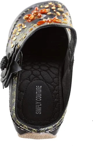 Vista 3 de Zapatos Mary Jane florales con cuentas para mujer