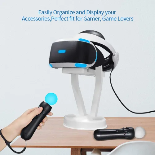 Vista 6 de VR Stand,Organizer and Display Stand Compatible with Meta Quest 3PS VR Headset and Touch Controllers (White)
