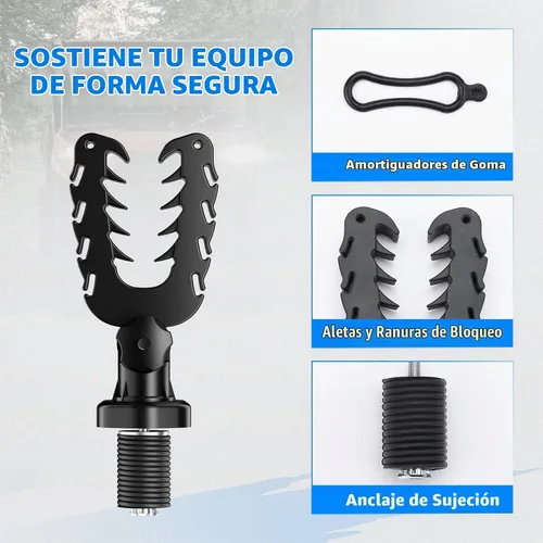 Vista 3 de KEMIMOTO Soporte para herramientas UTV, anclaje de amarre compatible con Polaris Ranger General, soporte para herramientas con amortiguadores