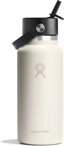 Vista 41 de Hydro Flask Botella de agua – Acero inoxidable aislado – Tapa flexible con popote de boca ancha, antiderrames, a prueba de fugas y recargable