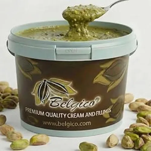 Vista 16 de Crema de Pistacho (30%) 200g (7oz) – Mantequilla de Pistacho Endulzada, Pasta, Crema para Untar y Salsa para Relleno de Barra de Chocolate de Dubái