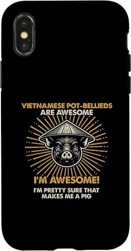 Vista 4 de iPhone 15 Pig Dad Mom Awesome - Farmer Breeder Vietnamese Pot-Bellieds Case