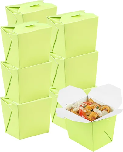 Vista 37 de Restaurantware Cajas chinas para llevar, paquete de 200 unidades, 8 onzas, resistentes a la grasa, recipientes de comida para llevar, desechables