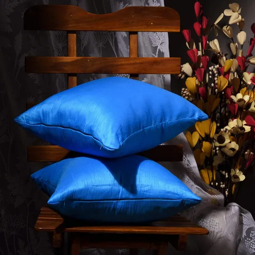 Vista 3 de Juego de 2 fundas de almohada decorativas para sofá, color azul aguamarina, almohada de granja de 12 x 12 pulgadas, fundas de almohada de seda