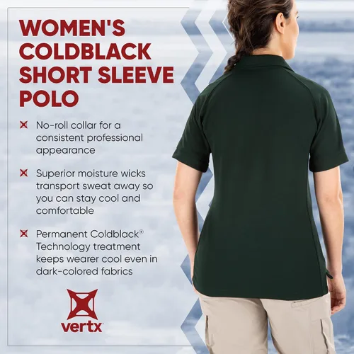 Vista 4 de Vertx Polo táctico para mujer, manga corta, transpirable, ropa táctica al aire libre para misiones activas, ajuste relajado