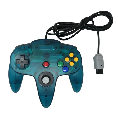 Vista 7 de Old Skool Joystick de mando clásico con cable compatible con Nintendo 64 N64 Game System - Turquesa