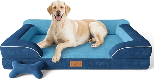 Vista 29 de CWAWZ Cama ortopédica para perros extra grandes, cama ortopédica para perros con espuma viscoelástica de gel refrescante, cama impermeable