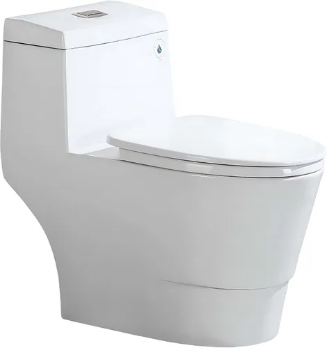 Vista 14 de WOODBRIDGE Un retrete de una pieza con asiento de cierre suave, altura de silla, 1.28 GPF doble, sensor de agua, puntuación de descarga MaP de 1000