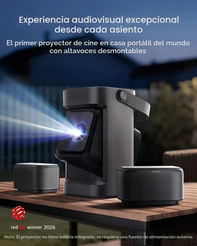 Vista 2 de soundcore Proyector portátil Nebula P1 con altavoces desmontables