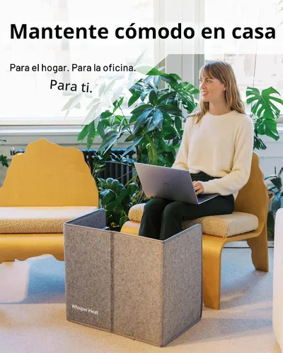 Vista 5 de WHISPERHEAT Calentador para debajo del escritorio, silencioso y energéticamente eficiente, calentador personal debajo del escritorio para piernas