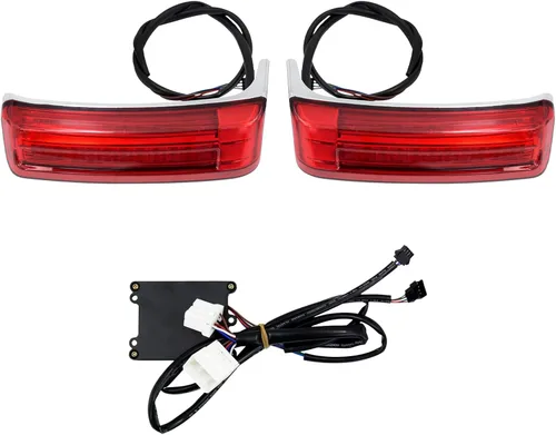 Vista 7 de Luz LED para alforja para motocicleta, luz trasera de freno para Harley Touring Street Electra Glide Road Glide King Ultra Limited CVO 1997-2013
