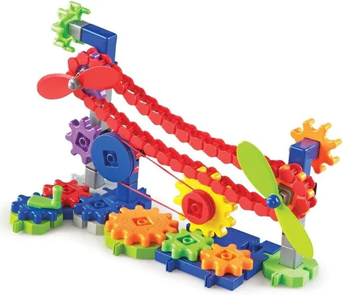 Vista 4 de Learning Resources Gears! Gears! Gears! Machines in Motion - STEM para niños pequeños, juguetes de construcción e ingeniería prácticos, pensamiento