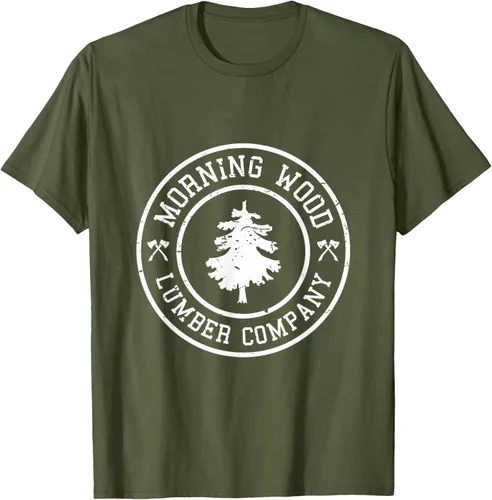 Vista 5 de Camiseta de madera de la mañana cómica Lumber Company Tee T-Shirt Negro