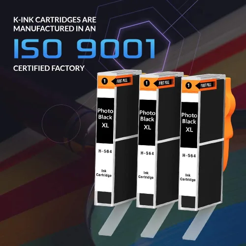 Vista 3 de K-Ink Cartuchos de tinta compatibles de repuesto para HP Photo Black 564XL 564 XL (3 pequeños negros de fotos delgadas)