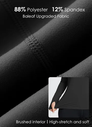 Vista 5 de BALEAF Women's Long Sleeve Workout Tops Compression Running Shirts Fitted Athletic Warm Thumbholes Quick Dry Stretch Yoga