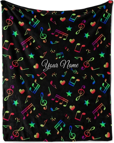 Vista 11 de Jekeno Regalos personalizados de guitarra para mujeres y hombres, impresión de manta de guitarra, manta personalizada con nombre, mantas de franela