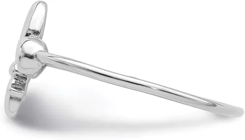 Vista 3 de Anillo de plata de ley pulido chapado en rodio estilo QR6210-8, Metal, no conocido