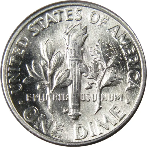 Vista 2 de 1955 D Roosevelt Dime BU Uncirculated Mint State 90% Plata 10c US Coin