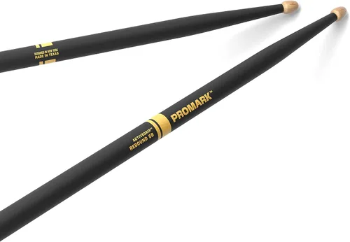 Vista 8 de ProMark Baquetas Forward Rebound 2B ActiveGrip, R2BAG, acabado de agarre activo pegajoso, Baquetas negras, punta de bellota, madera de hickory - 1