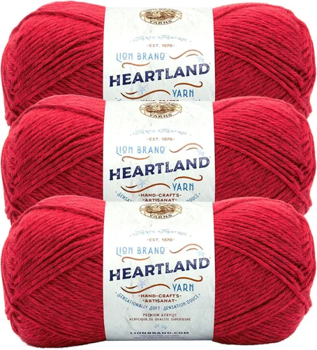 Vista 20 de Lion Brand Yarn Heartland Yarn, Hilo de Peso Medio para Tejer, Ganchillo y Manualidades, 1 Paquete, Great Smoky Mountains Grandes Montañas Humeantes
