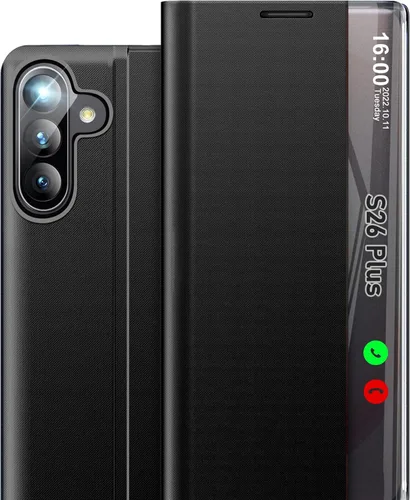 Vista 46 de Funda de teléfono para Samsung Galaxy A16 5G, Clear View Window Funda delgada de lujo para teléfono Galaxy A16 con soporte, funda protectora