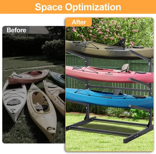 Vista 4 de Kayak Racks for Garage and Outdoor Storage Storage Rack for Kayak, Canoe, Surfboard & Paddleboard
