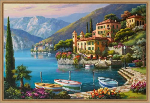 Vista 15 de Amanti Art Lienzo enmarcado para pared, 16 x 23 pulgadas, Villa Bella Vista de Sung Kim, lienzo enmarcado para pared, obras de arte de paisajes