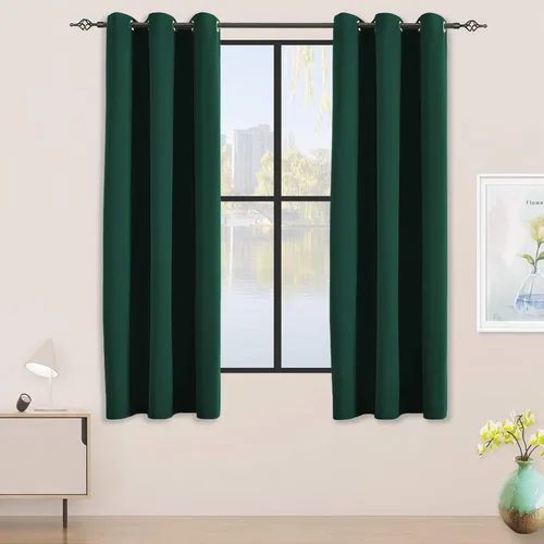 Vista 15 de Cortinas opacas para dormitorio, con aislamiento térmico y bloqueo de luz, para oscurecer la habitación, cortinas con ojales sólidos para ventana