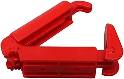 Vista 4 de 3 piezas de clip de hebilla para cinturón de seguridad de coche, cinturón de seguridad para asiento de bebé, clips antideslizantes (rojo 3 piezas)