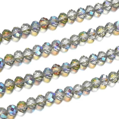 Vista 20 de 500 piezas de cuentas de cristal checo facetadas rondelle de 4 mm, pequeñas y diminutas, espaciadoras a granel, color amatista púrpura para hacer