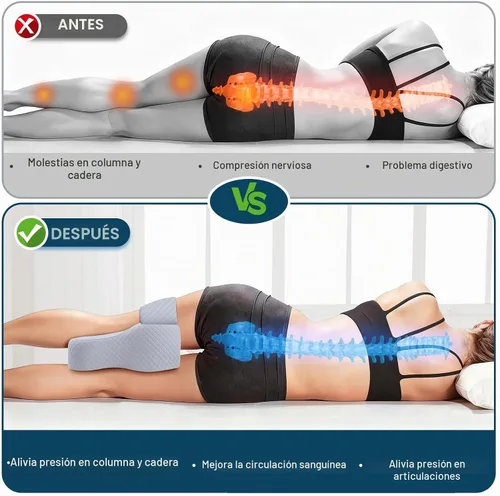 Vista 4 de Almohada de rodilla para dormir de lado con alivio del dolor de cadera, almohada de pierna para dormir de lado con correa ajustable, alivio