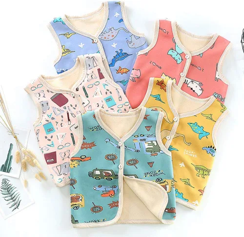 Vista 5 de Chalecos de forro polar unisex para bebés y niñas pequeñas, chaleco sin mangas, para otoño, invierno y primavera