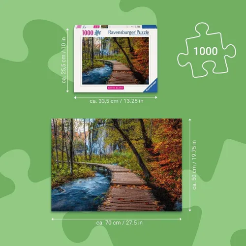 Vista 3 de Ravensburger Rompecabezas de madera otoñal de 1000 piezas para adultos
