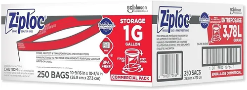 Vista 3 de SC Johnson Professional Ziploc Bolsas de almacenamiento con nueva tecnología Grip 'n Seal, para organización y almacenamiento de alimentos, doble