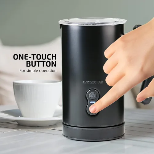 Vista 2 de OVENTE Espumador de leche eléctrico y vaporizador, máquina automática de espuma fría y caliente para café, café con leche, capuchino o macchiato