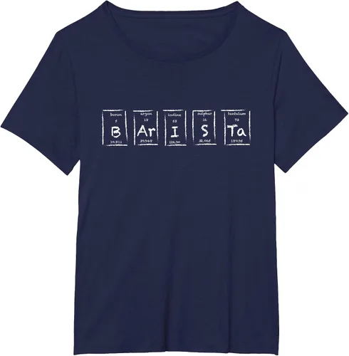 Vista 25 de Barista Espresso Latte Cappuccino Coffee Periodic Table T-Shirt Asphalt Grey