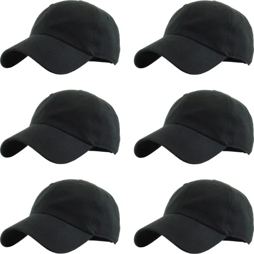 Vista 41 de KBETHOS Gorra de béisbol clásica unisex de algodón ajustable con corona baja - Sombrero liso para papá negro (1 unidad)