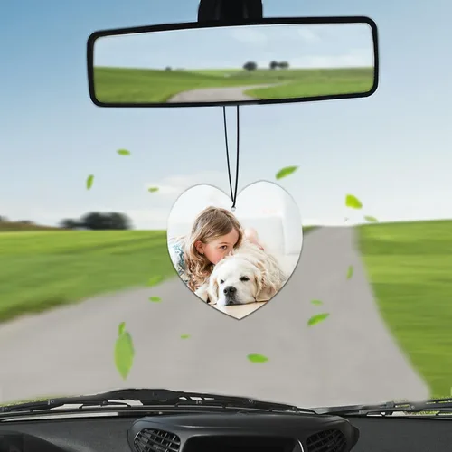 Vista 2 de Ambientador personalizado para automóvil – Ambientador personalizado para automóvil con foto, ambientadores con olor con imagen para colgar adornos