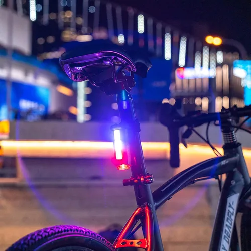 Vista 6 de Bike Tail Light, USB Rechargeable LED Safety Light for Bicycle, Ultra Bright Waterproof Cycling Rear Taillight, Red/White/Blue 7 Light Modes Fits on