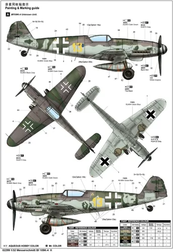 Vista 2 de Trumpeter Messerschmitt BF 109K-4 Kit de construcción de aviones