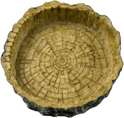 Vista 9 de OMEM Reptile Natural Bowl Plato de comida y agua hecho en resina (2 unidades, gris, S)
