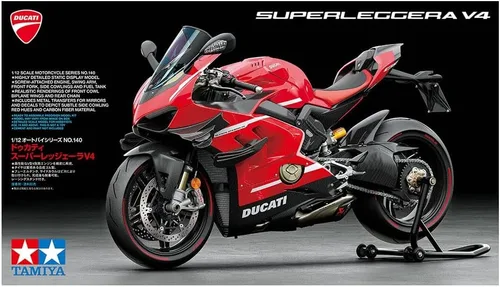 Vista 4 de Tamiya 14140 Ducati Superleggera V4 1:12 Kit de modelo detallado fiel al original de plástico Kit de construcción DIY montaje sin pintar multicolor