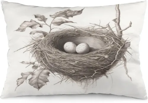 Vista 25 de Funda de almohada rústica de 12 x 20 pulgadas, diseño de cabaña en el bosque, súper suave, funda de cojín impresa de doble cara, funda de almohada