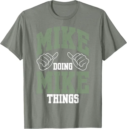 Vista 9 de Camiseta divertida de Mike Doing Mike Things Mike Birthday, Negro