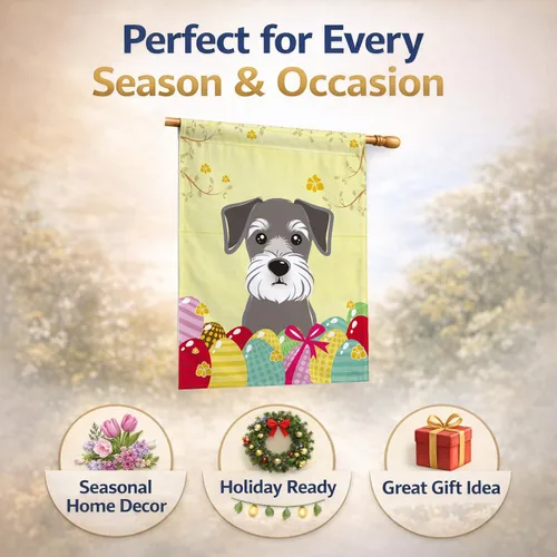 Vista 718 de Caroline's Treasures BB1923GF Bandera decorativa para jardín con diseño de Border Collie, para caza de huevos de Pascua, para jardín, jardín, patio